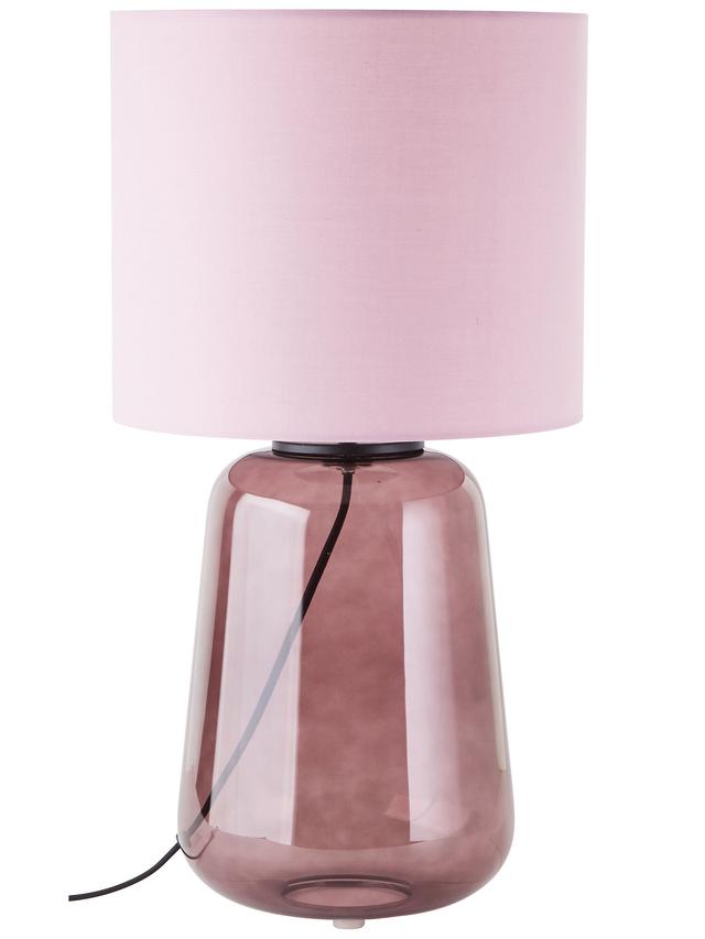 Produktbild von Tischlampe "Leonore" mit Glasfuß & Textilschirm, 56,5 cm