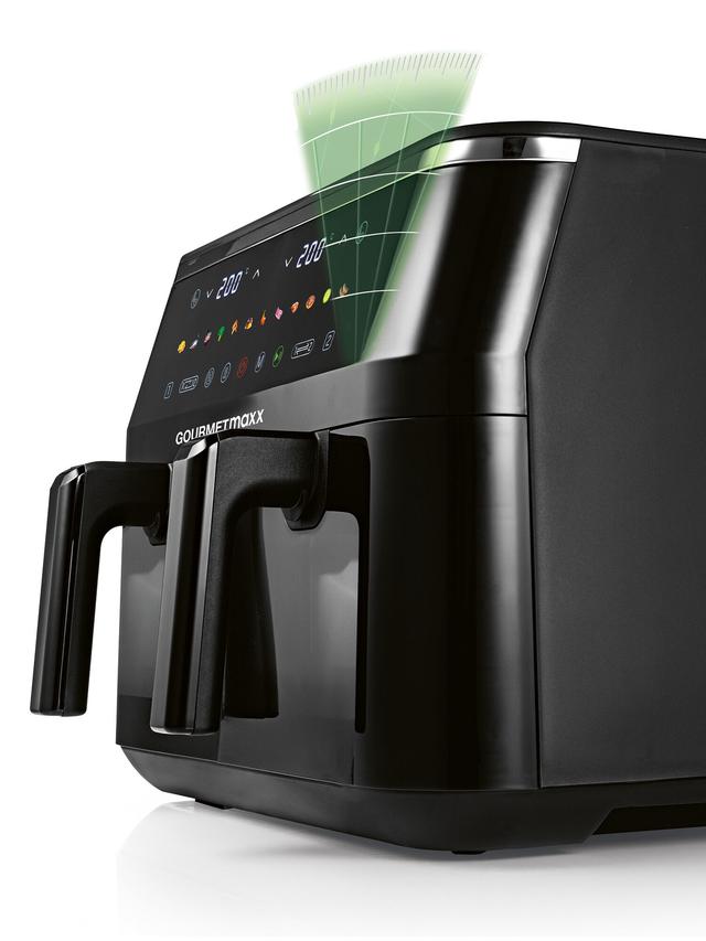 Produktbild von GOURMETmaxx Heißluft-Fritteuse Doppelkorb 2x 4,5 l, 3100 W