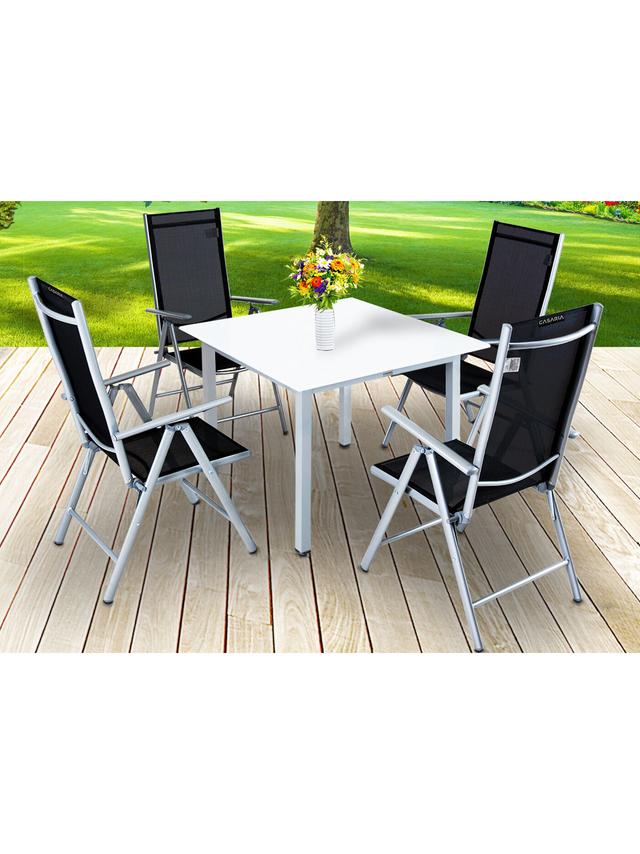 Produktbild von CASARIA® Gartentisch mit Stühlen "Bern" aus Aluminium, 5-teiliges-Set