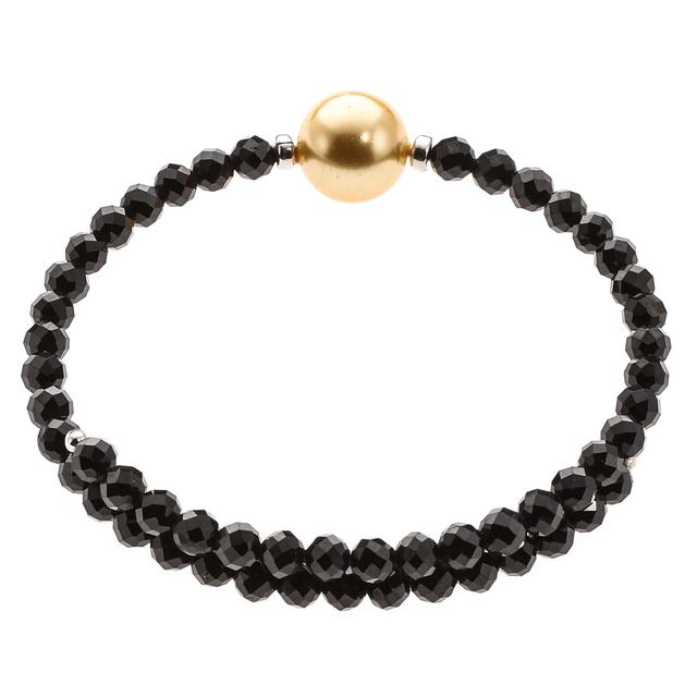 Produktbild von Wickel-Armband,1 Muschelkernperle, Black Spinell, ca. 25 ct.