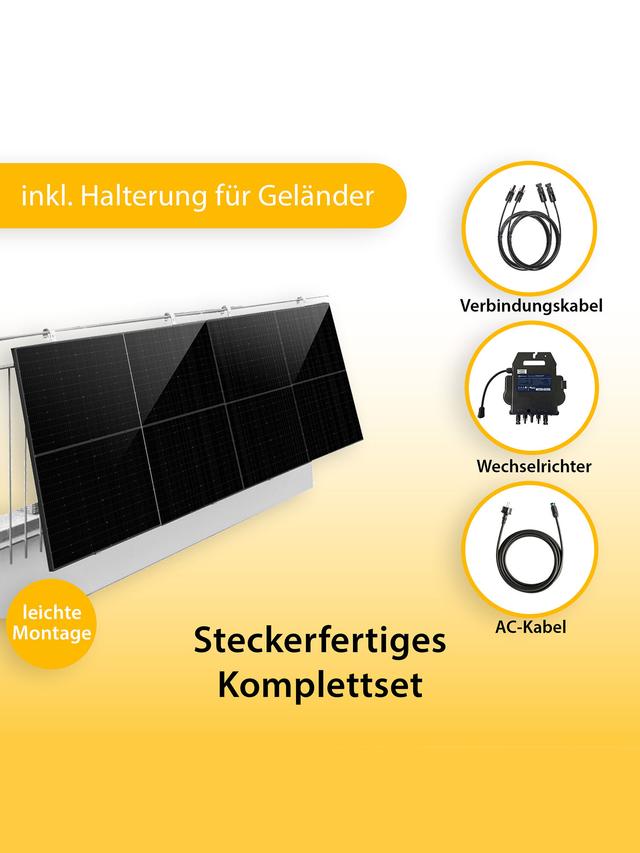 Produktbild von All-In-One Balkonkraftwerk Set, inkl. Speicher, 830 W/800 W