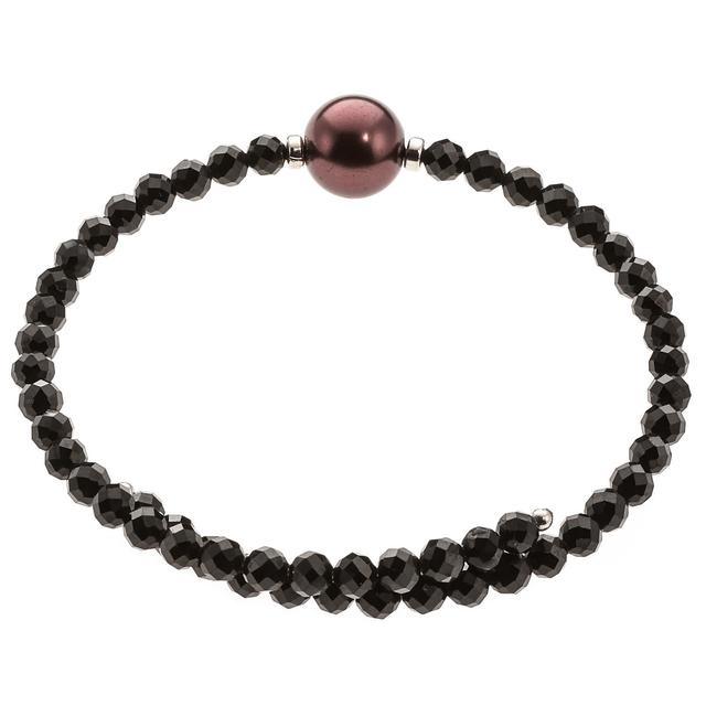 Produktbild von Wickel-Armband,1 Muschelkernperle, Black Spinell, ca. 25 ct.