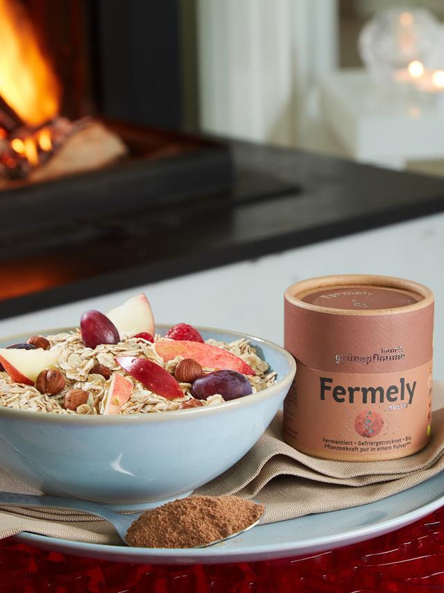 Produktbild von louie's grünepflaume Bio-Pulver-Set "Fermely" auf Basis fermentierter & gefriergetrockneter Obst-, Gemüse- und Pflanzenzutaten, 7x 70 g