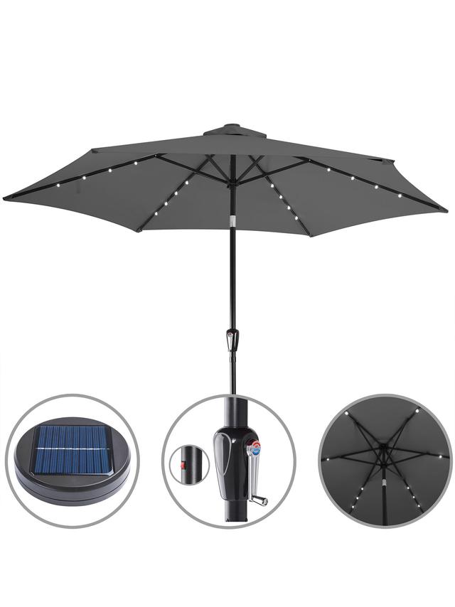 Produktbild von LED Solar Sonnenschirm Miami Ø 270 cm UV-Schutz 80+