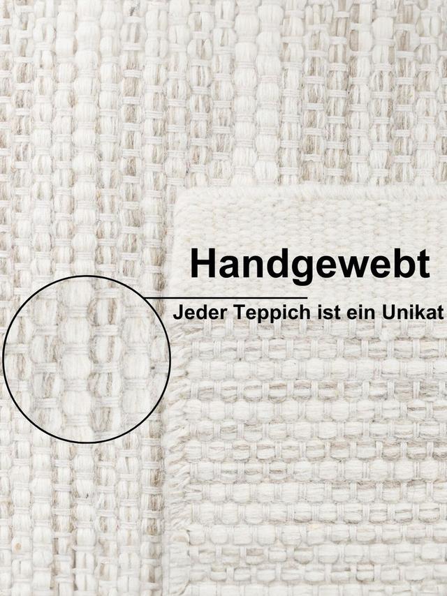 Produktbild von Runder Teppich "Wolle Noppenstruktur" 90 % Wolle, 150 x 150 cm