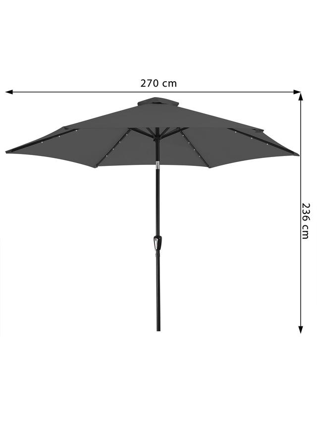 Produktbild von LED Solar Sonnenschirm Miami Ø 270 cm UV-Schutz 80+