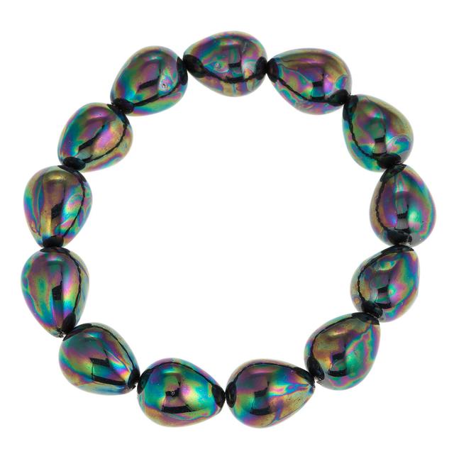 Produktbild von Collier & Armband, Muschelkernperlen, Tropfenform