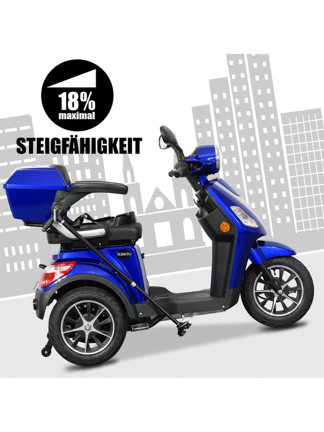 Produktbild von E-Trike "25 Pro" führerscheinfrei, ohne Helmpflicht, mit Straßenzulassung, 50 km Reichweite, bis zu 25 km/h, 1000 W