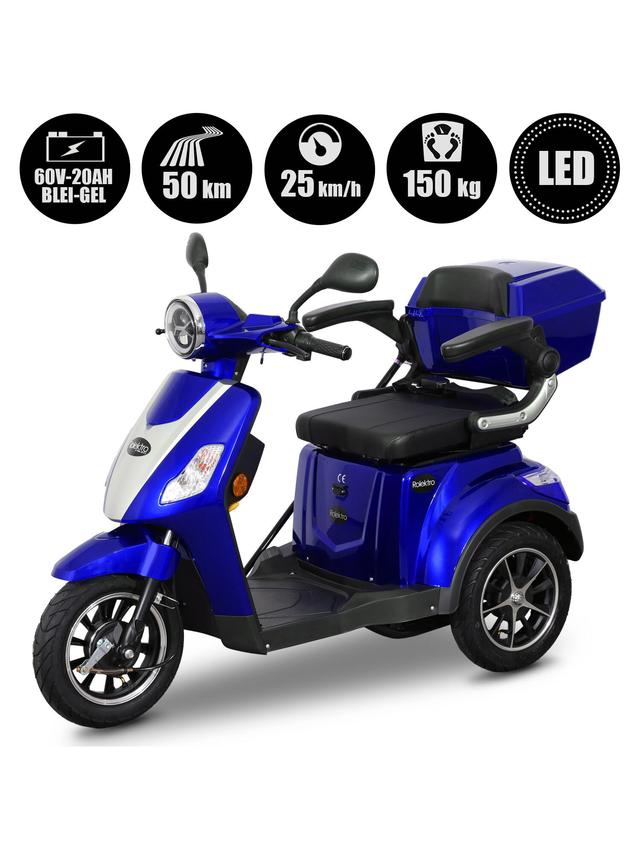 Produktbild von E-Trike "25 Pro" führerscheinfrei, ohne Helmpflicht, mit Straßenzulassung, 50 km Reichweite, bis zu 25 km/h, 1000 W