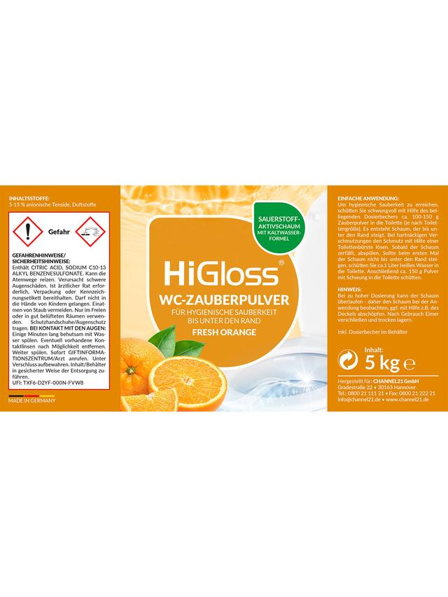Produktbild von WC-Pulver mit Schmutzfinder auf Sauerstoffbasis, 5 kg