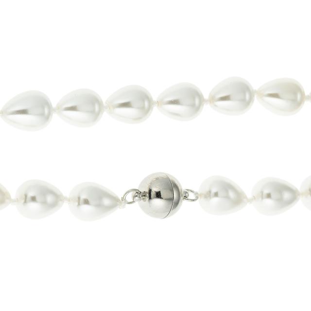 Produktbild von Collier & Armband, Muschelkernperlen, Tropfenform