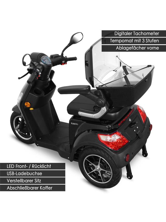 Produktbild von E-Trike "25 Pro" führerscheinfrei, ohne Helmpflicht, mit Straßenzulassung, 50 km Reichweite, bis zu 25 km/h, 1000 W