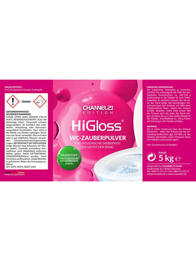 Produktbild von WC-Pulver mit Schmutzfinder auf Sauerstoffbasis, 5 kg