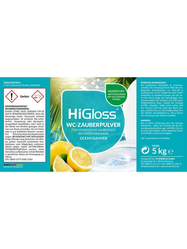 Produktbild von WC-Pulver mit Schmutzfinder auf Sauerstoffbasis, 5 kg