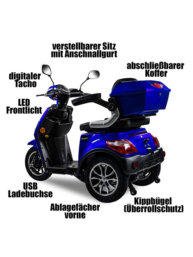 Produktbild von E-Trike "Crossover" Lithium Akku, mit Straßenzulassung, 75 km Reichweite, bis zu 25 km/h, 1000 W