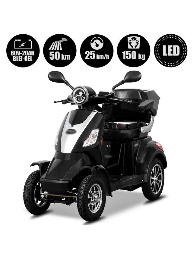 Produktbild von E-Quad "Theo 25" mit Blei Gel Akku, Straßenzulassung, führerscheinfrei, ohne Helmpflicht, 50 km Reichweite, bis 25 km/h, 1000 W