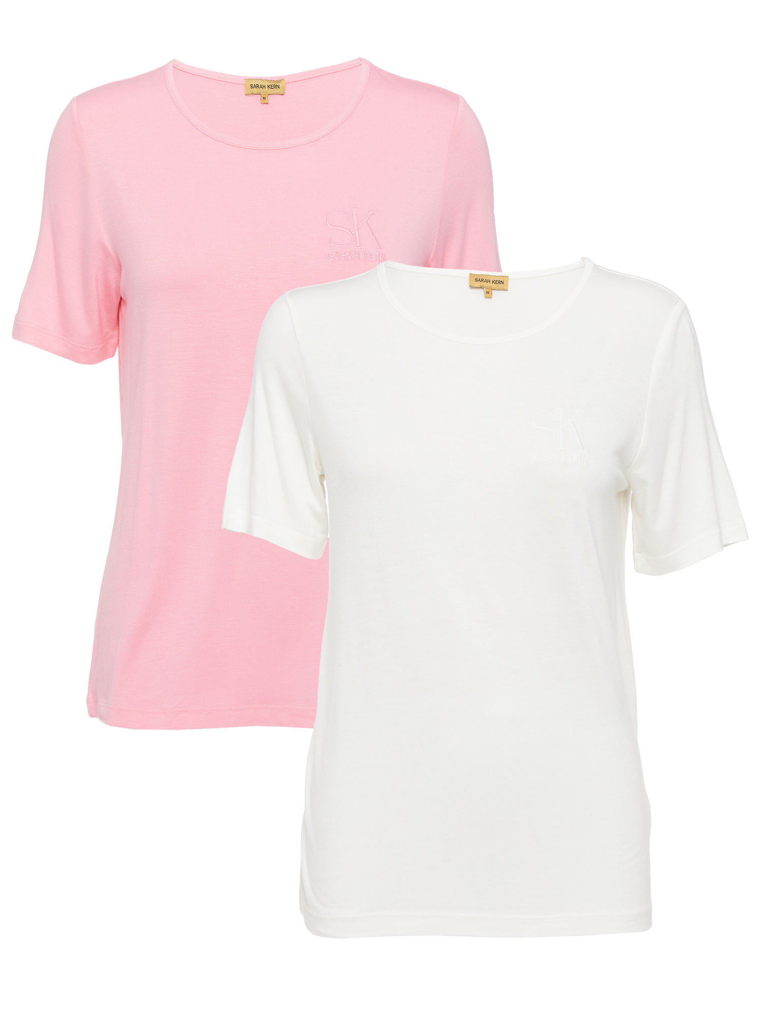Sarah Kern Doppelpack Shirt Signature 4.0  48 weiß/rosé