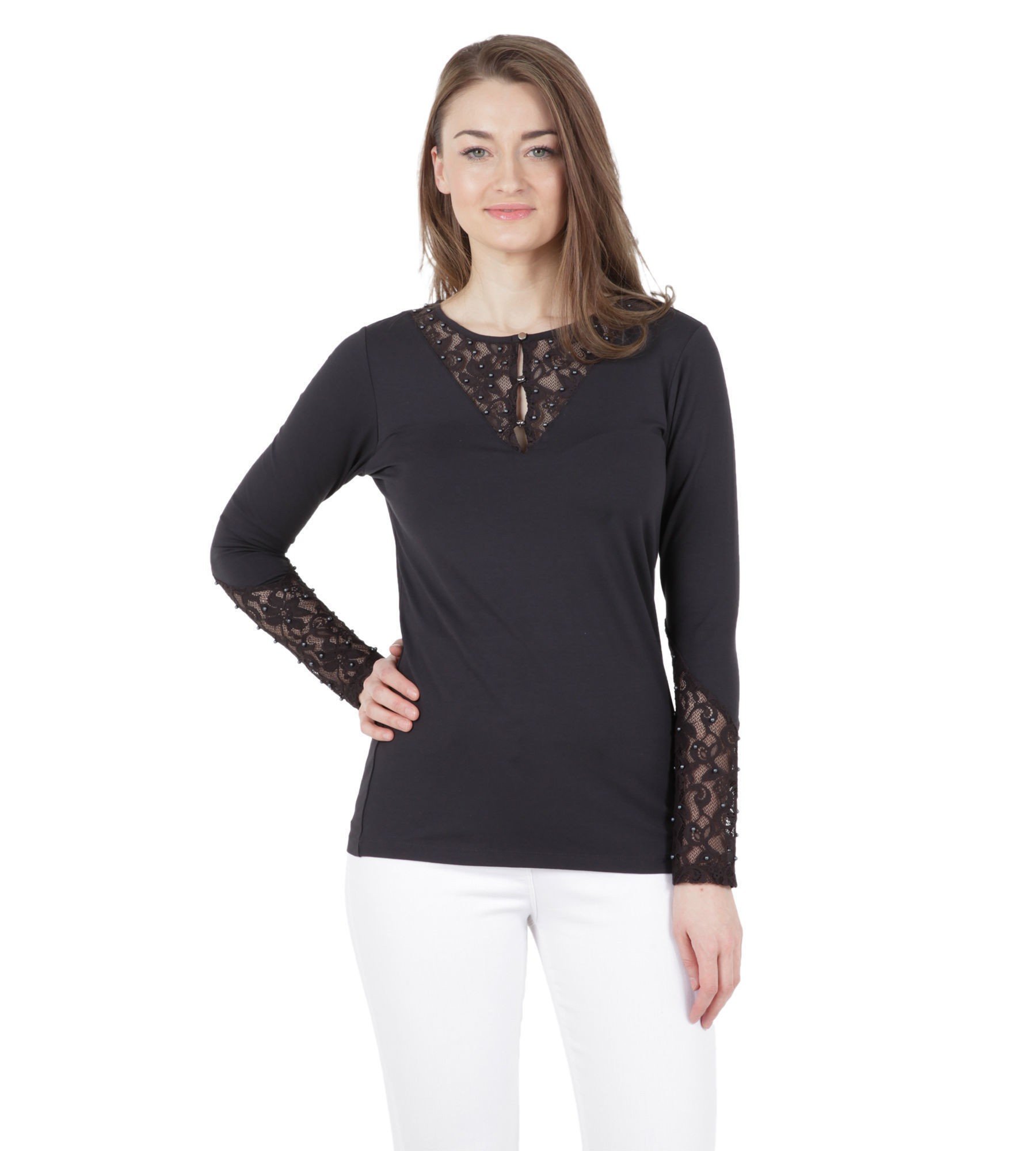 Spitzenshirt Mit Perlen Fashion Sarah Kern Marken