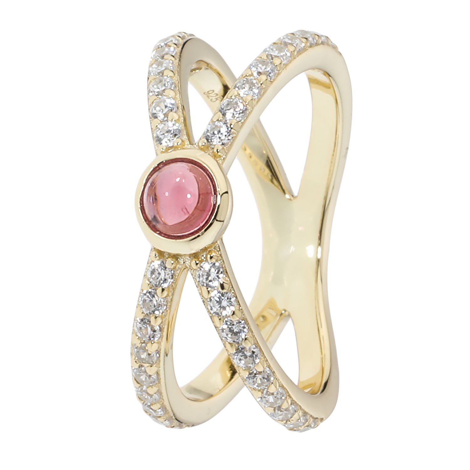Croise Ring Zirkonia Silber 925 Vergoldet Ringe Ralph