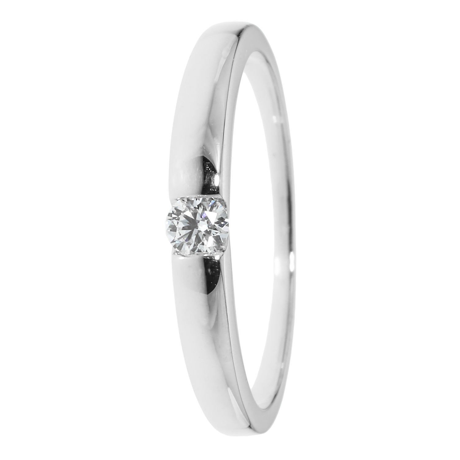 Solitär Ring, 1 Brillant, ges. 0,14 ct., Gold 375 Solitär Ring, 1 Brillant, ges. 0,14 ct., Gold 375