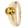 Solitär-Ring, Honig-Beryll gelb, Silber 925 vergoldet