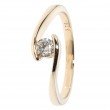 Brillant-Ring,champagner, Silber, 0,25 ct., Gold 375 poliert