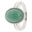 Glücks-Energie-Ring, Aventurin grün, Silber 925 rhodiniert