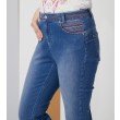 Shape-up Jeans mit Multicolor Steppgarn