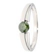 Solitär-Ring, Spannring-Optik, Brillant grün, Platin 950