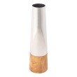 Edelstahl/Mango-Holz Vase