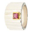 Design-Ring, Rhodolith, Silber 925 bicolor