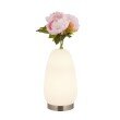 Pfingstrosenarrangement in beleuchteter Vase