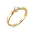 Solitär-Ring, Brillant, weiß/SI, Gold 375 poliert