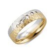 Band-Ring, Brillanten, Platin 600 und Gold 585, bicolor