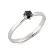 Solitär-Ring, schwarzer Diamant, Weißgold 585