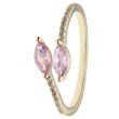 Croisé-Ring "Sweety-Pink", Zirkonia, vergoldet