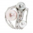 Wellen-Ring "Trilogy of Pearls", Muschelkernperlen