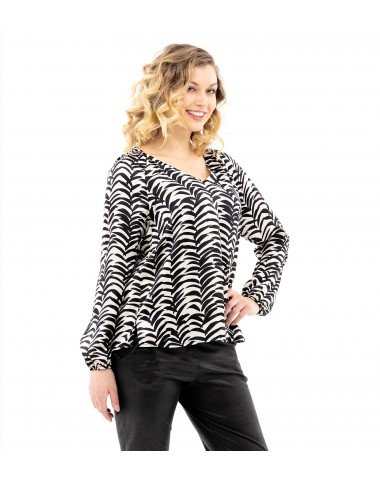 Satinbluse mit Pinseldessin