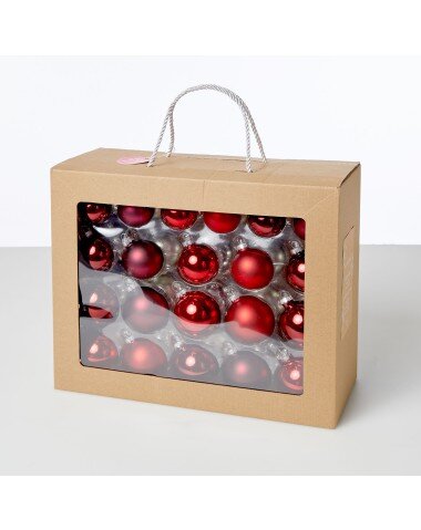 Weihnachtskugel-Set aus Glas, 42-teilig