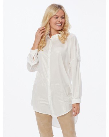 Longbluse in Ballonseidenoptik